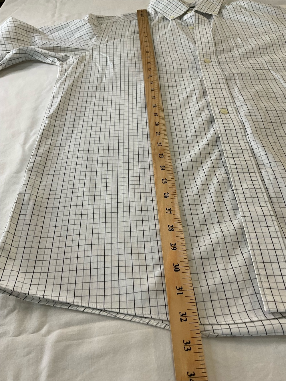 Eddie Bauer Men’s LT Large Tall White Check Button Down Shirt - Picture 4 of 6